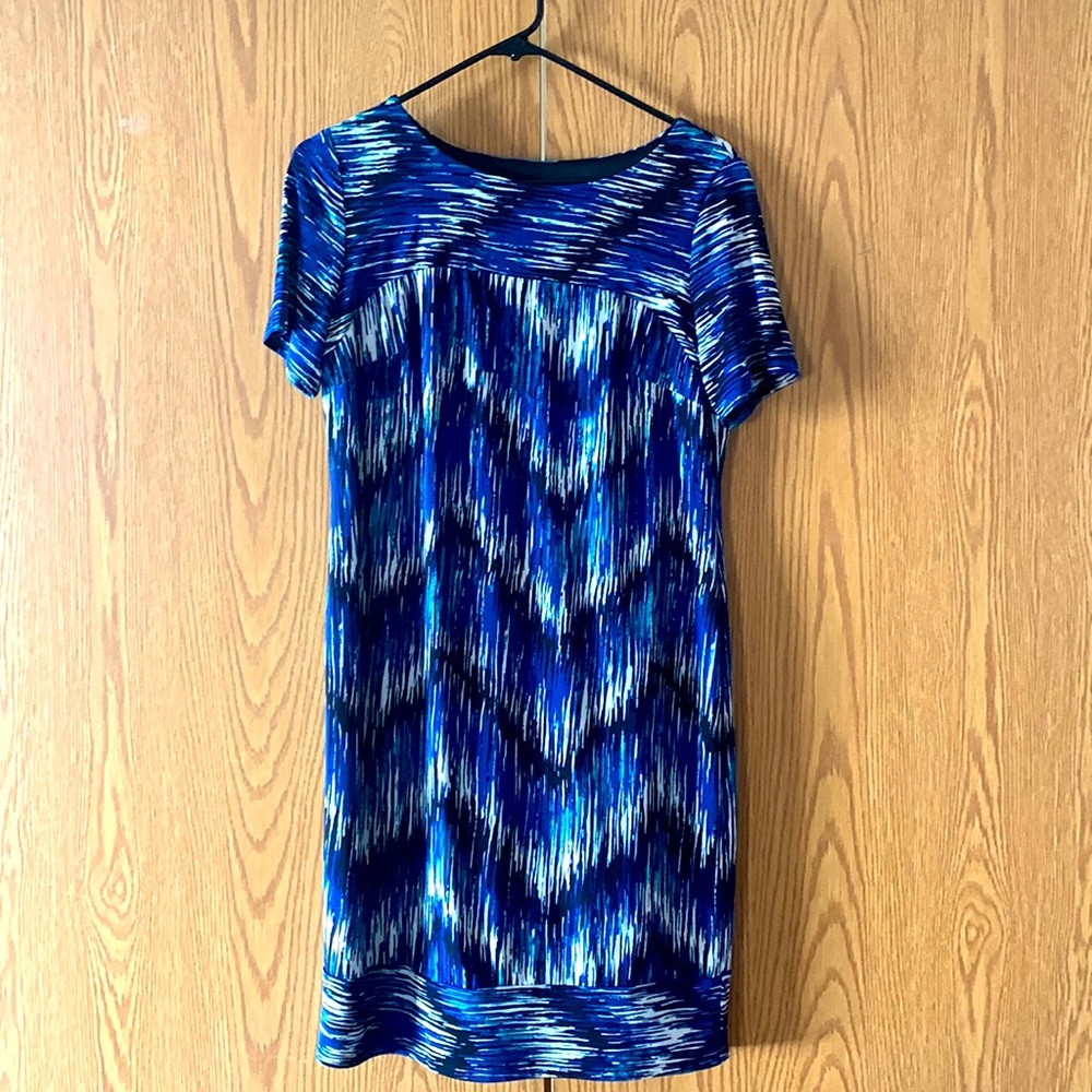 Multi color midi blue dress